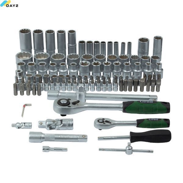 Набір насадок торцевих і біти 1/4", 1/2" 108шт (12 граней) GRAD (6004575) 6004575 фото