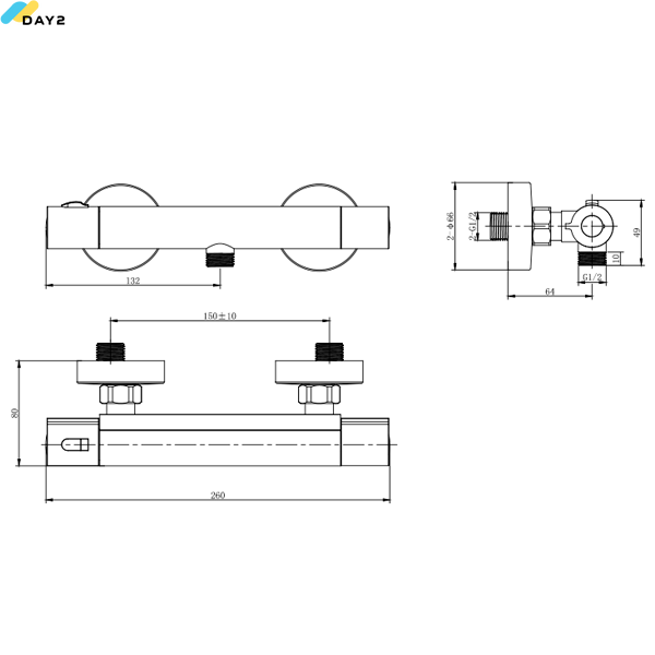 Змішувач VOLTURNO &Oslash;25 термостатичний для душу CORSO 9661300 (EF-2D186C) 9661300 фото