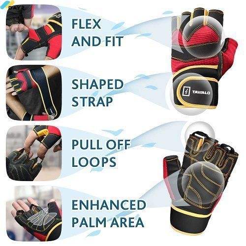Спортивні рукавички Tavialo Black-Red-Yellow M (189203007) 189203007 фото
