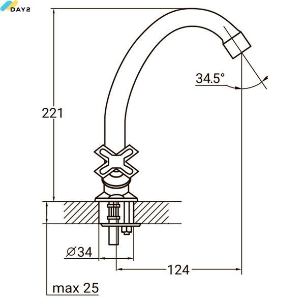 Змішувач QN 1/2" для кухні економ на шпильці AQUATICA QN-2B158C (9786100) 9786100 фото