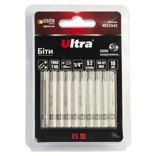 Біти TORX 40&times;50мм &frac14;" 10шт S2 (блістер) ULTRA (4015542) 4015542 фото