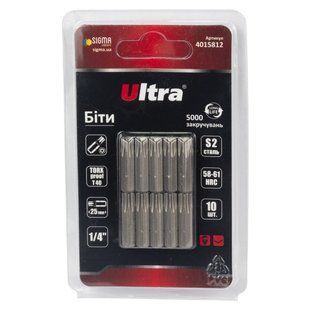 Біти TORX-proof 40&times;25мм &frac14;" 10шт S2 (блістер) ULTRA (4015812) 4015812 фото