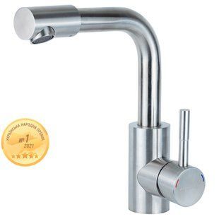 Змішувач KT &Oslash;35 для раковини Г-гусак на гайці SS AQUATICA KT-1A370P (9722021) 9722021 фото