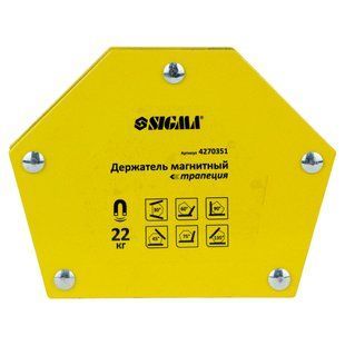 Магніт для зварки трапеція 22кг 90&times;54&times;54&times;43мм (30.45,60.75,90.135&deg;) SIGMA (4270351) 4270351 фото