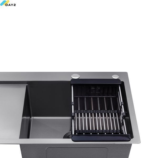 Кухонна мийка Kroner KRP Schwarze - 7849RHM PVD (3.0/1.0 мм) CV025279 фото